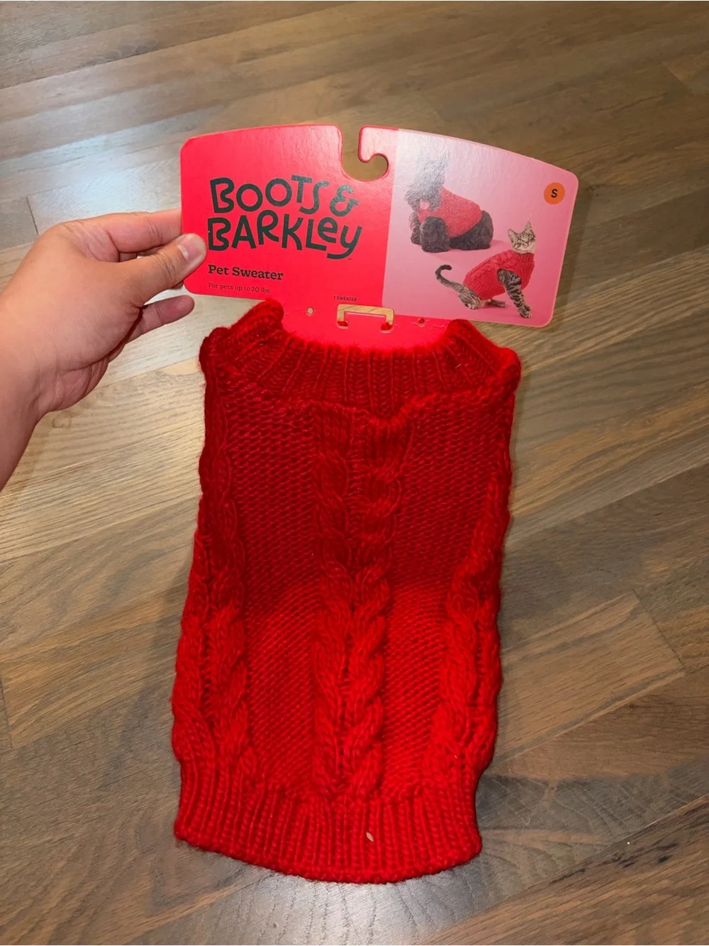 NWT Boots & Barkley Red Cable Knit Pet Sweater Size Small
